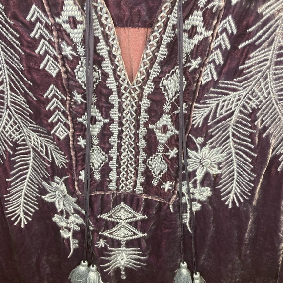 Johnny Was Dylan Velvet Double-tassel Blouse In Iridescent Blue - RARE - Small - Picture 8 of 16